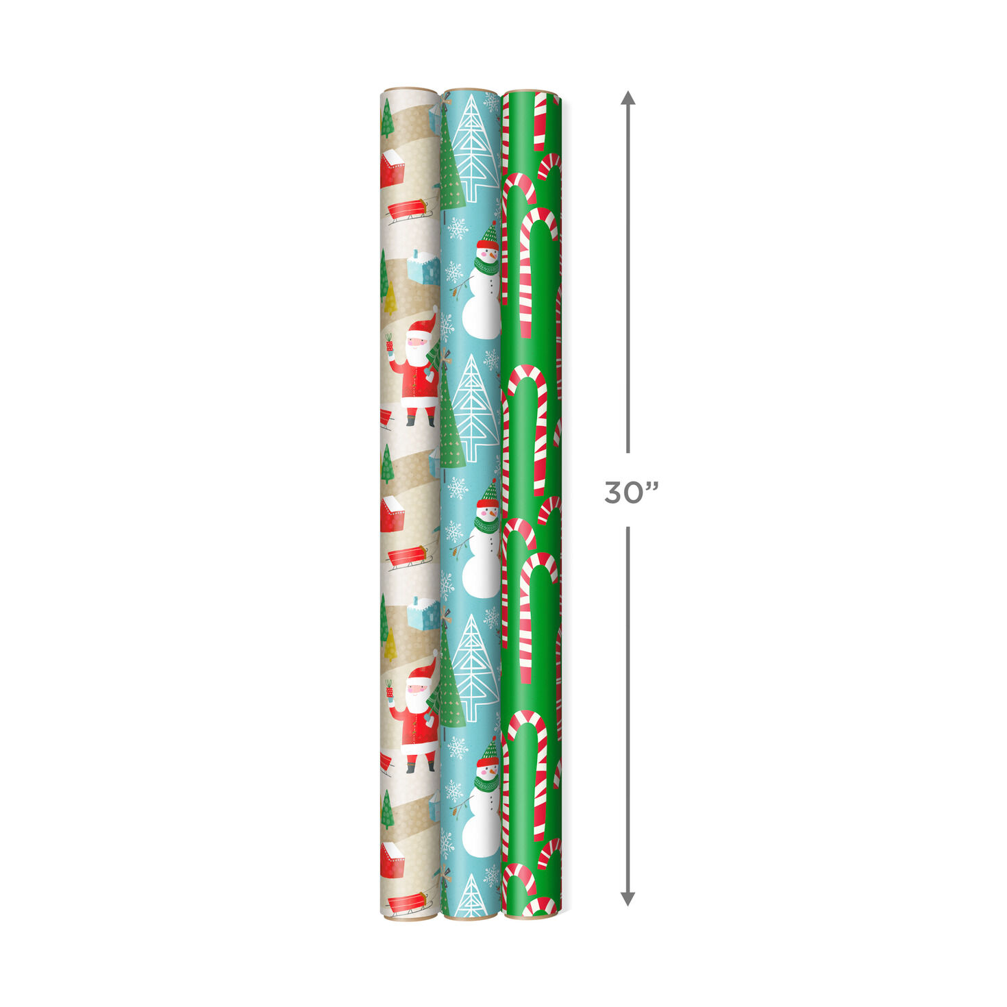 Santa Fun Reversible Christmas Wrapping Paper  image number 2