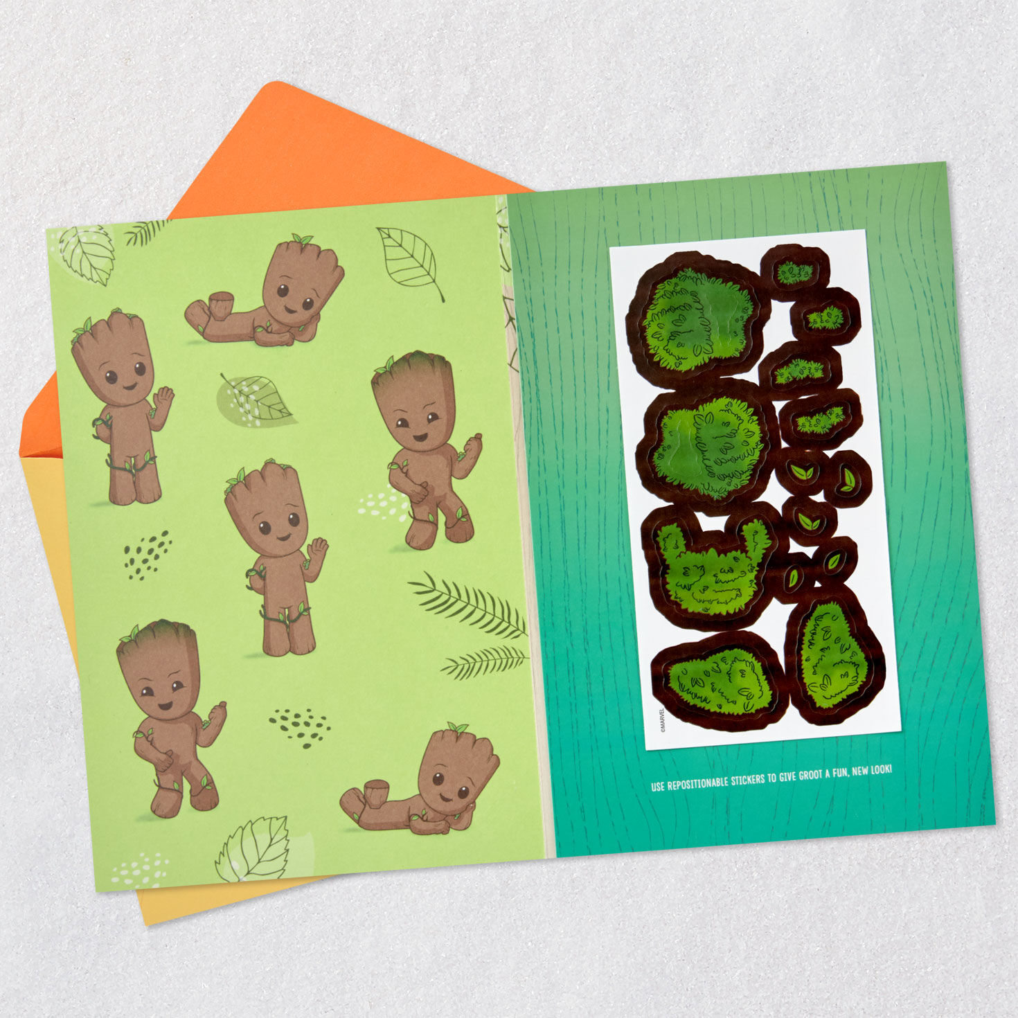 Marvel Guardians of the Galaxy Groot Birthday Card for Kid With Stickers for only USD 4.59 | Hallmark
