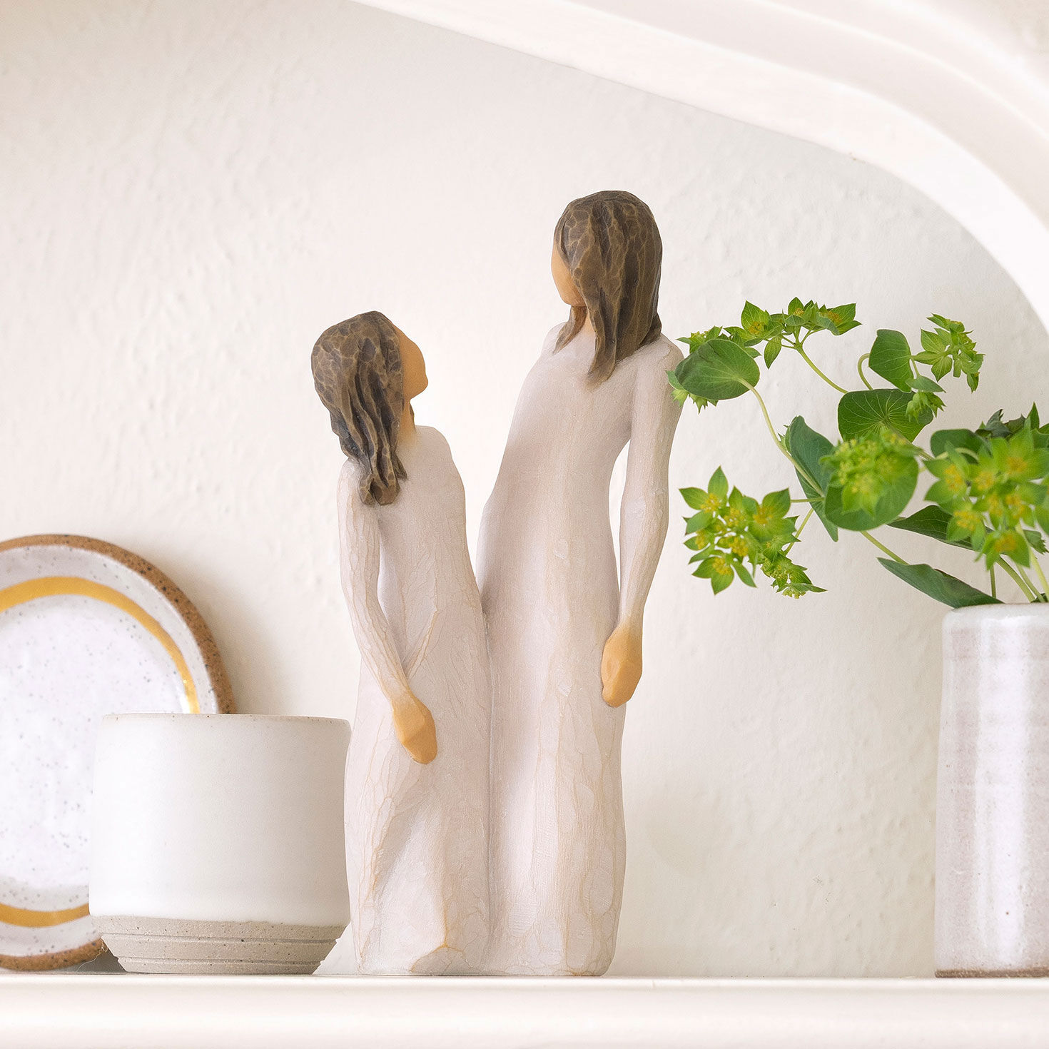Woman and Girl Holding Hands Figurine in use image number 6