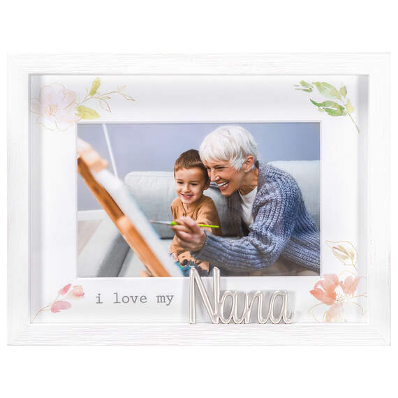 I Love My Nana Floral Matted Picture Frame, 4x6, , large image number 1