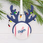 Dodgers Reindeer Baseball Christmas Ornament hanging on tree image number 2