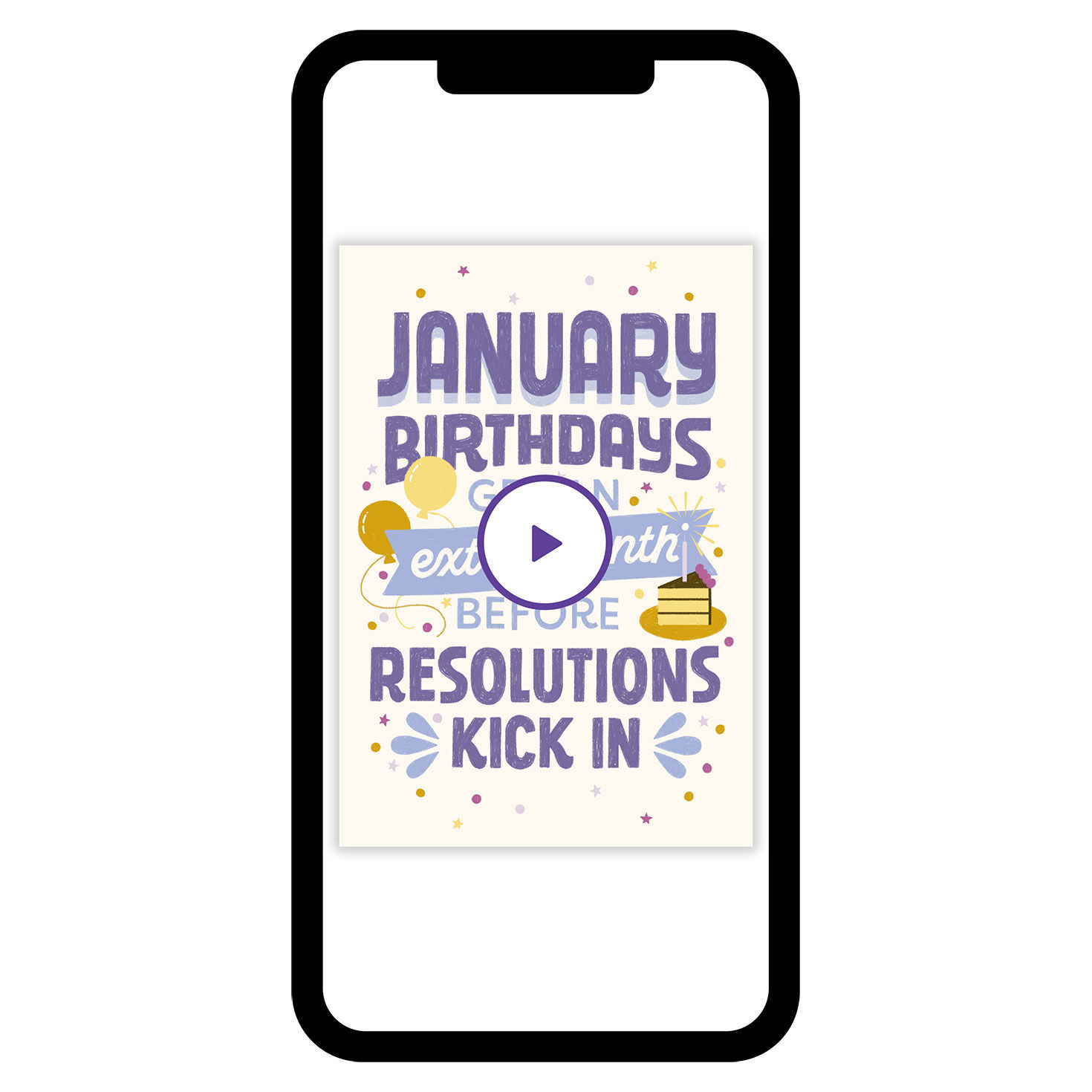 Celebrate Before January Resolutions Birthday eCard