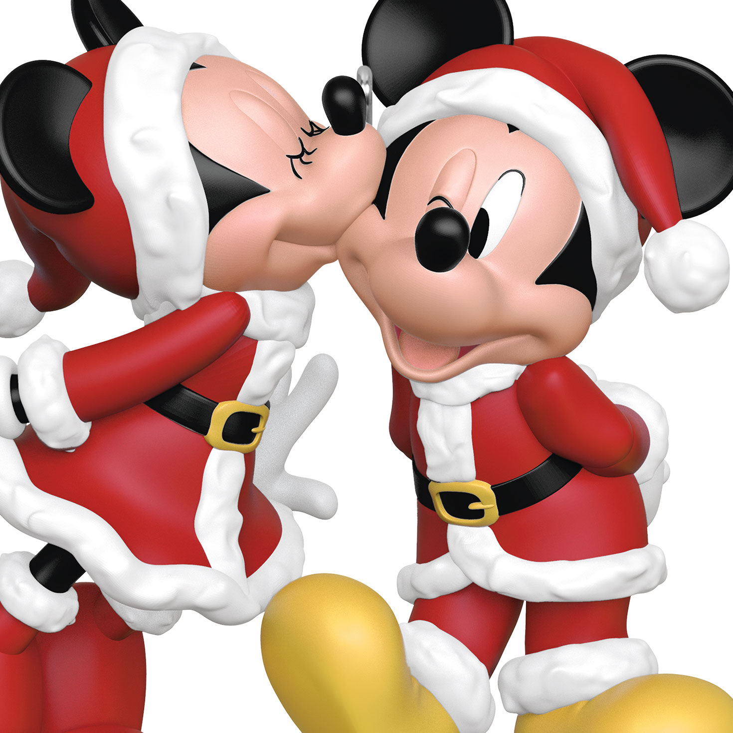 Holiday Minnie Kissing Mickey Keepsake Ornament  image number 5