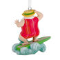 Surfing Santa Christmas Ornament Back image number 6