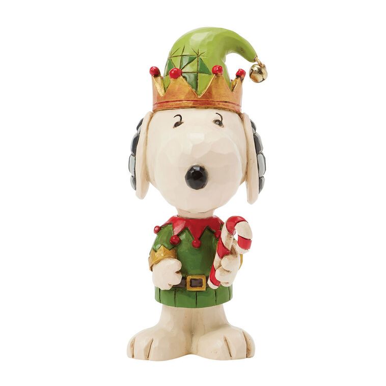 Jim Shore Peanuts Snoopy Christmas Elf Mini Figurine, 3.75"