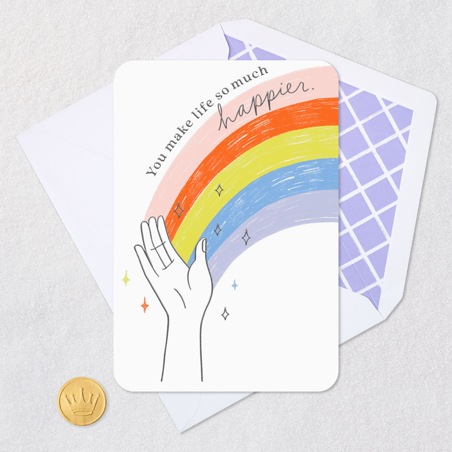 Hand With Rainbow Love Card Card Front Detail image number 5
