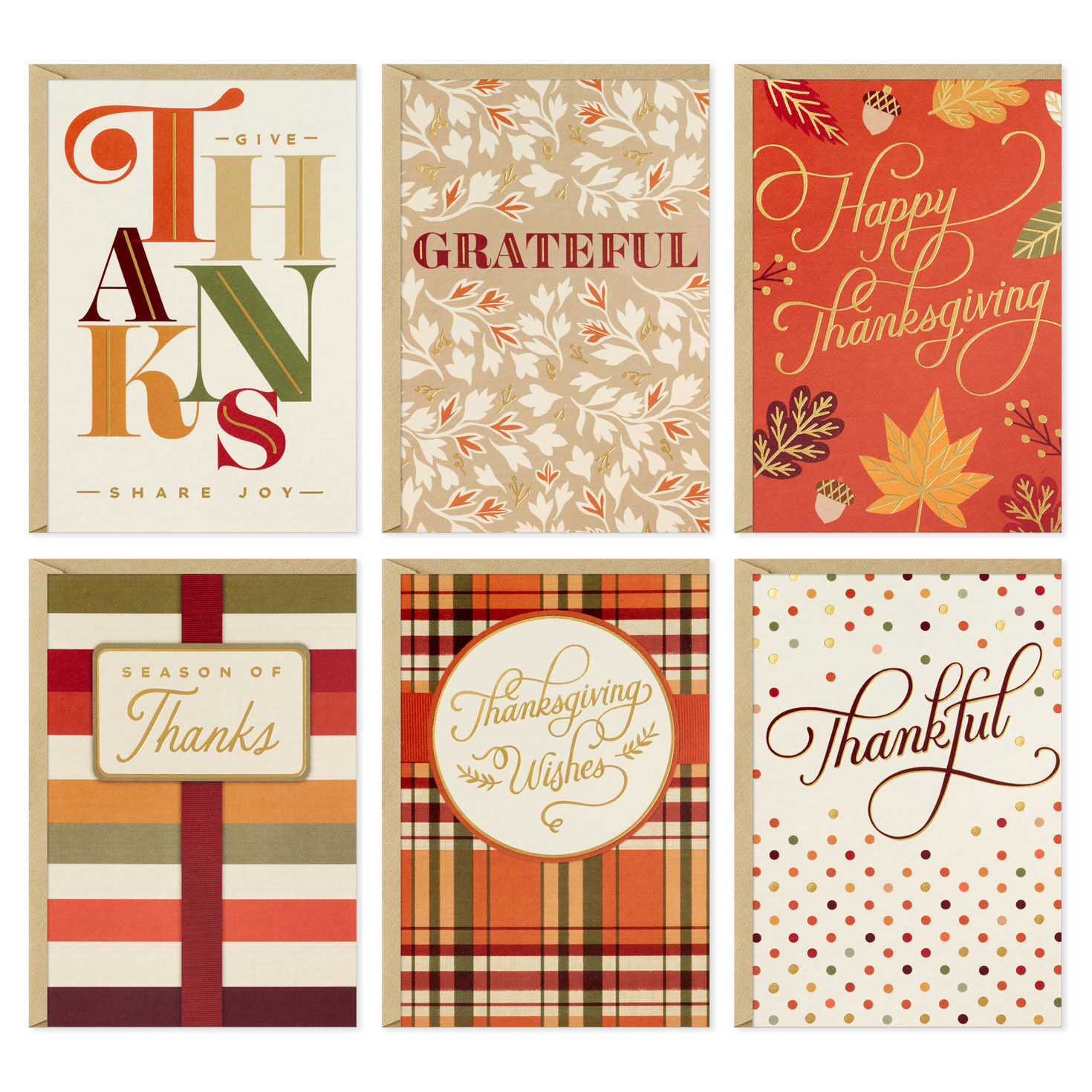 Stylish Lettering Assorted Boxed Thanksgiving Notes, Pack of 72, , large image number 2