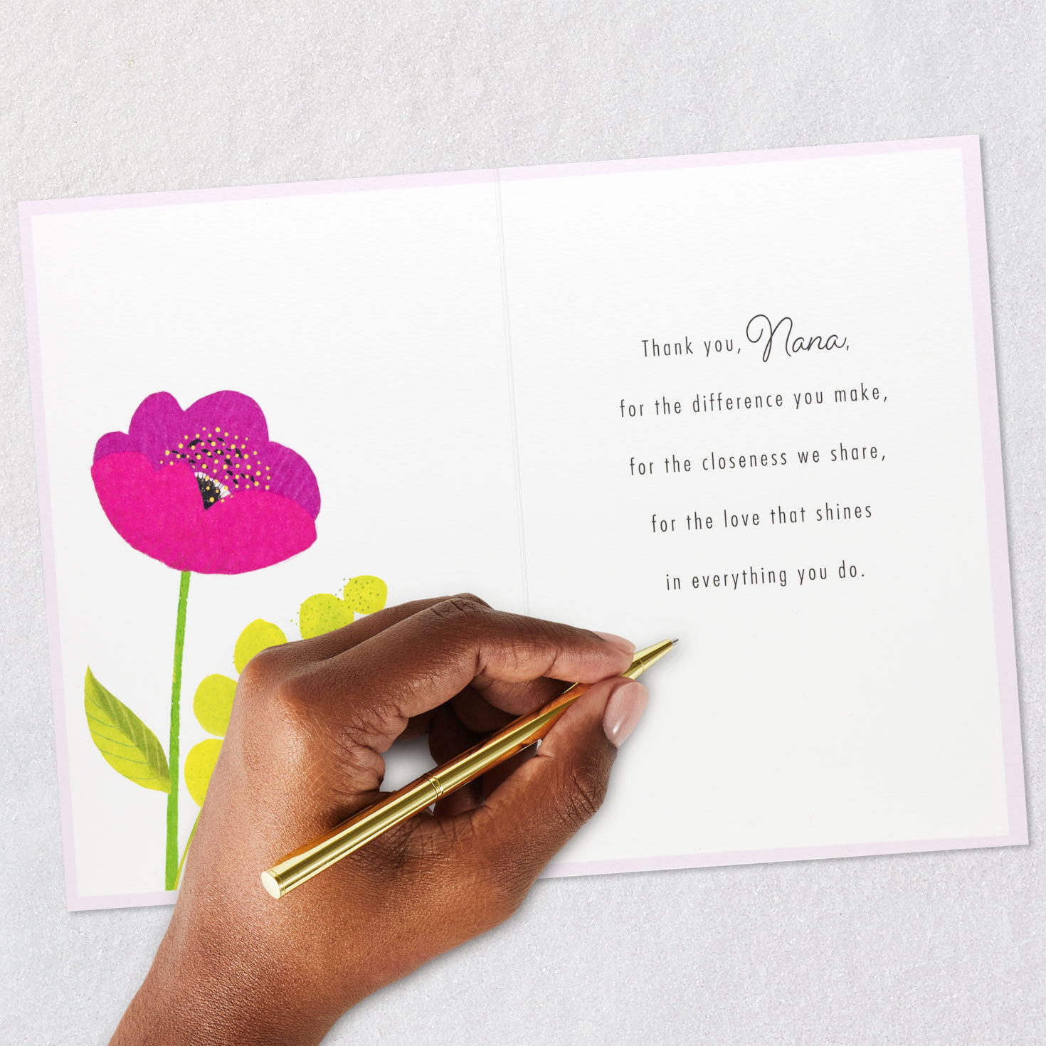 Yellow Butterfly Bookmark Mother's Day Card for Nana Signing card image number 7