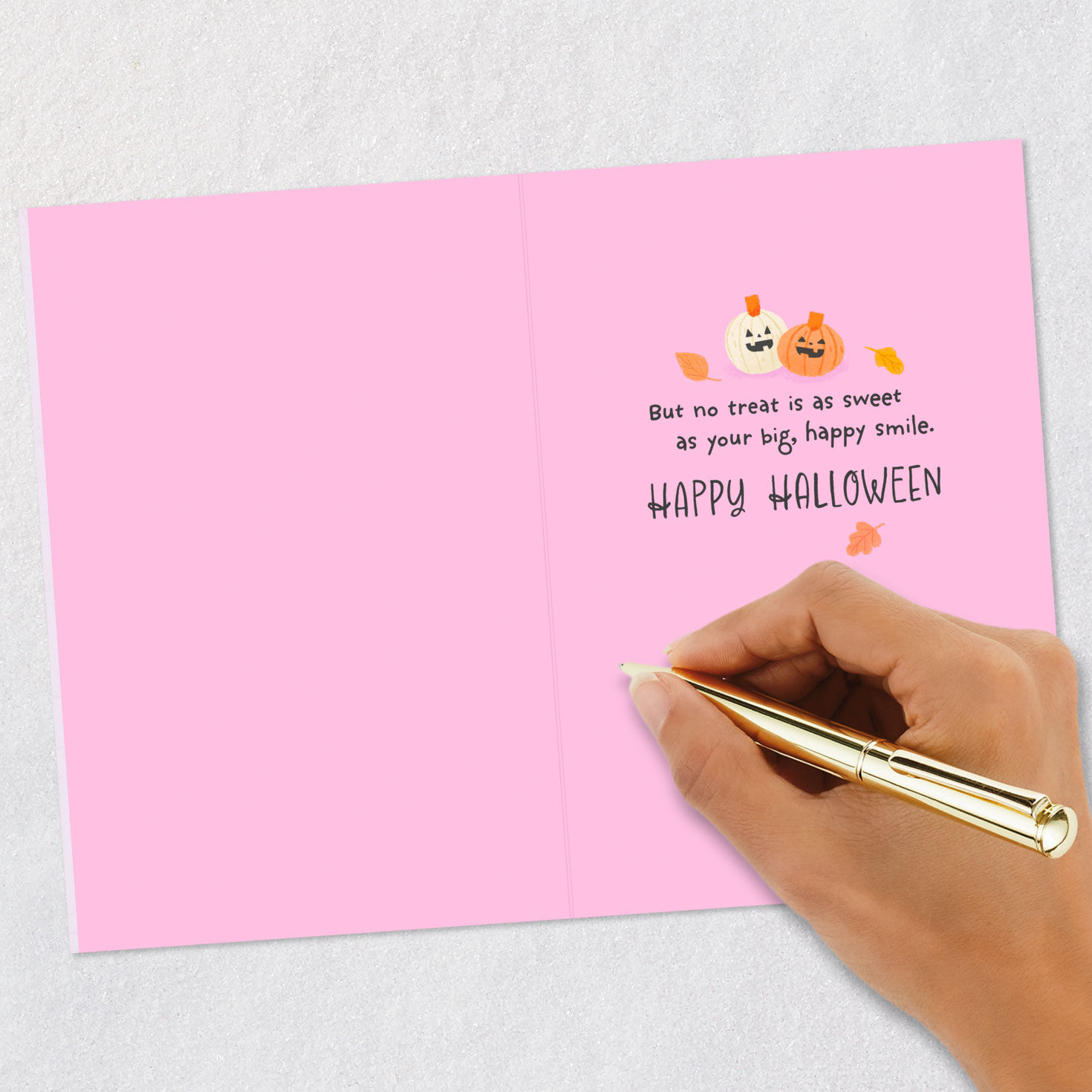 Cat on Bike Halloween Card for Granddaughter signing card image number 6
