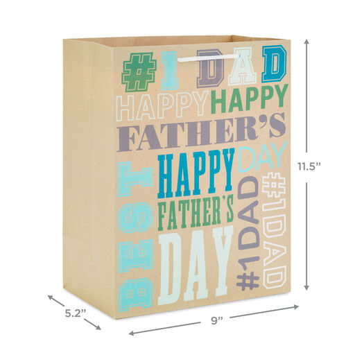 11.5" Assorted 3-Pack Large Father's Day Gift Bags, 