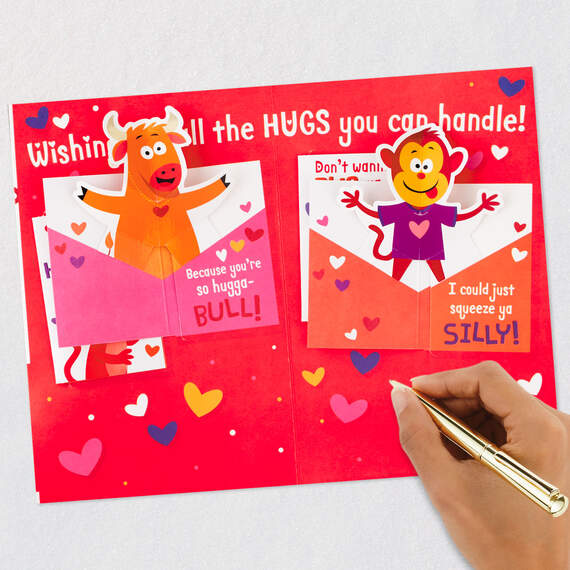 Hugging Animals Valentine's Day Card With Sound and Pop-Up Mini Cards, , large image number 9