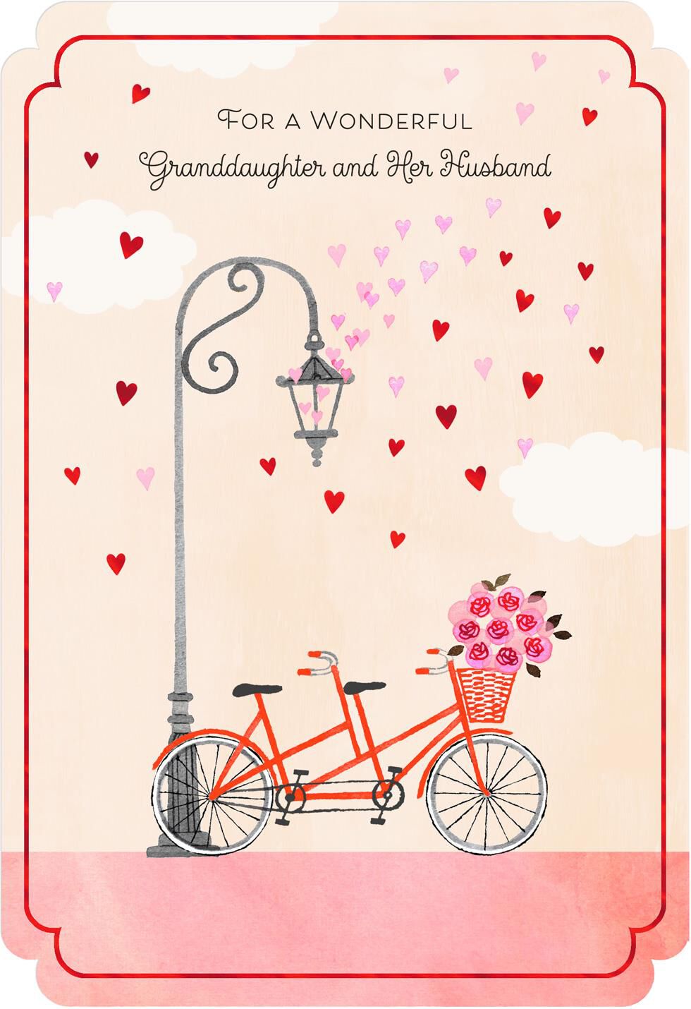 Bicycle Valentine's Day Card for Granddaughter and Her Husband