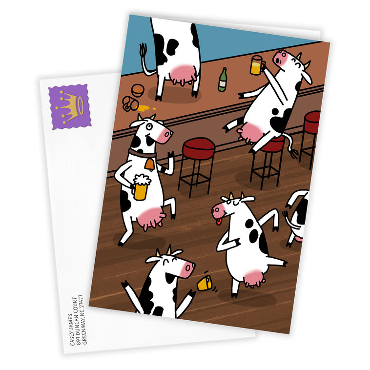 Partying Cows Funny Custom Celebration Card, , large image number 2