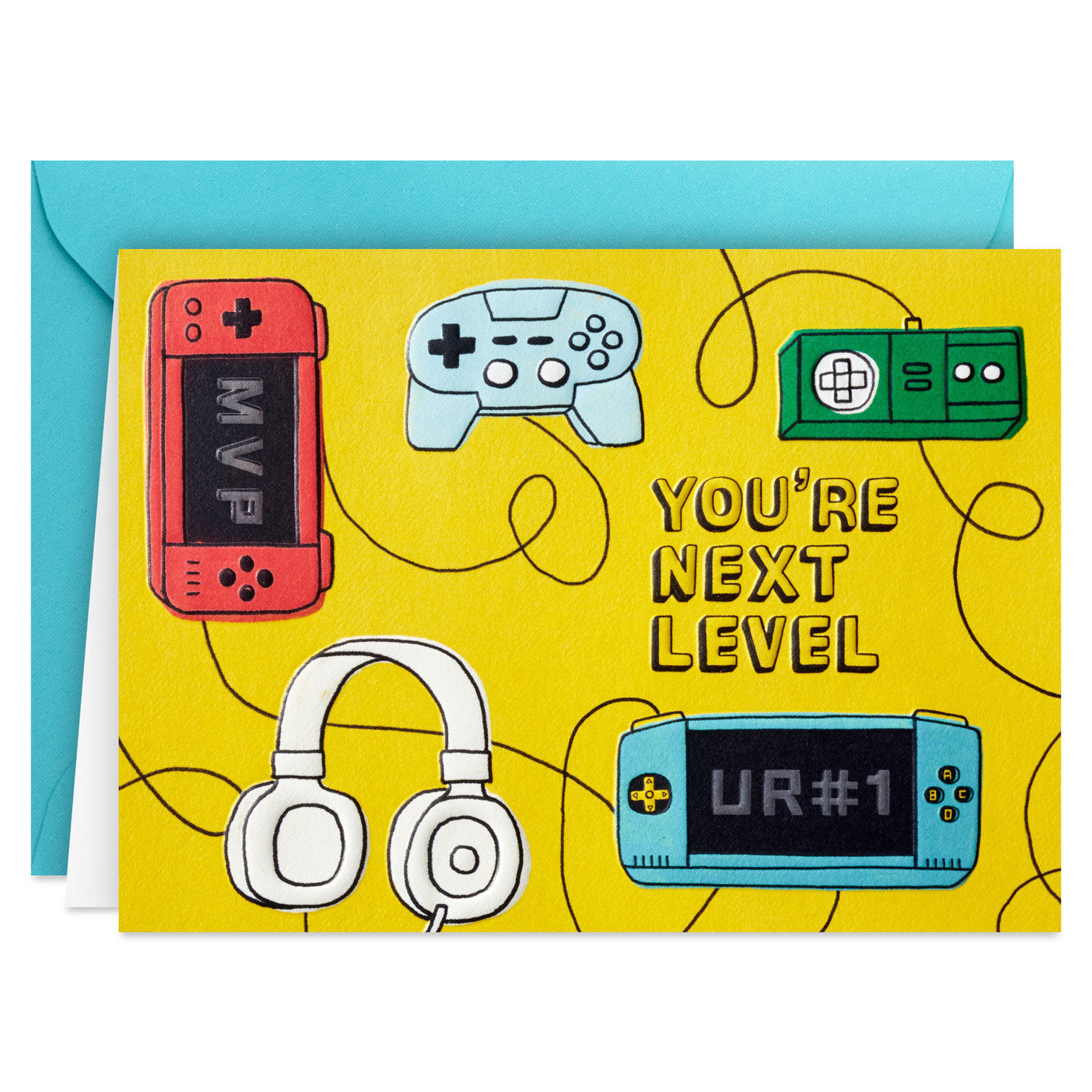 Game Controllers and Headphones Blank Note Cards card front image number 2