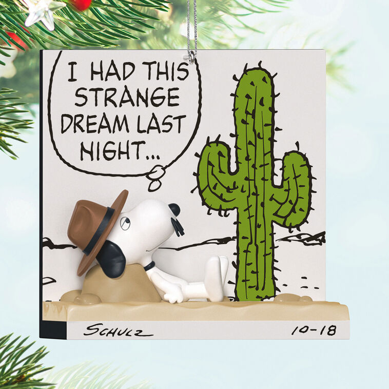 Peanuts Spike Talking to Cactus Keepsake Ornament hanging on tree image number 2