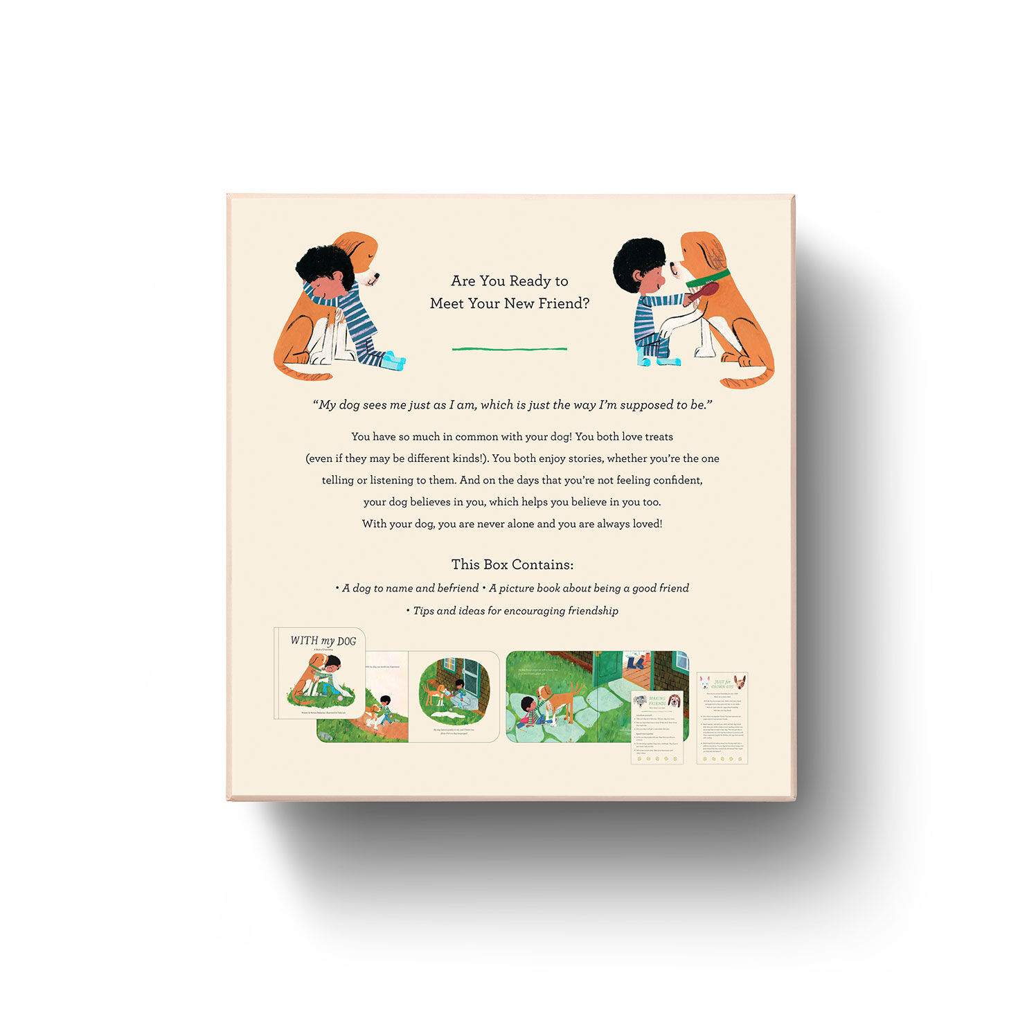 Plush Brown and White Dog and Board Book Gift Set Back image number 4