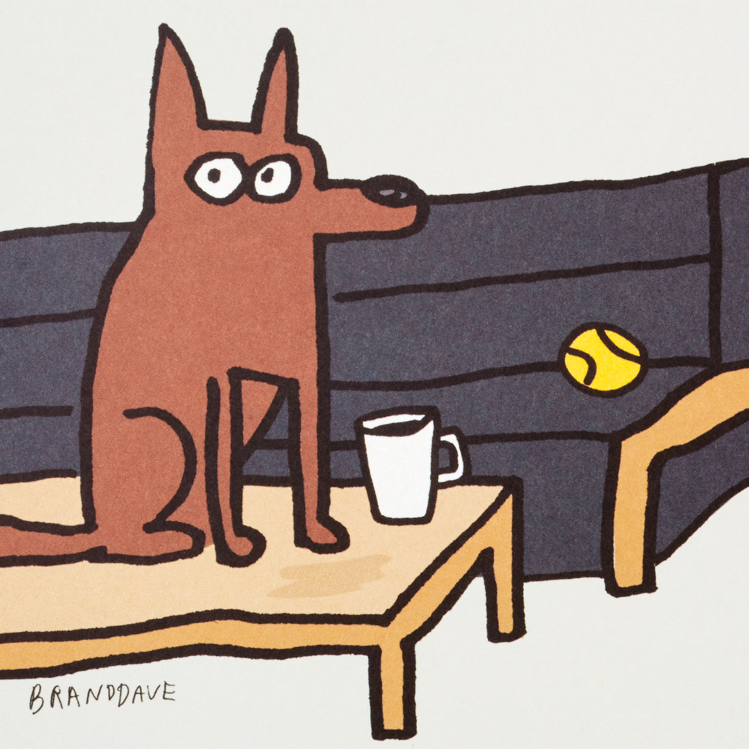 Dog Sitting on Coffee Table Funny Birthday Card Card Front Detail image number 4