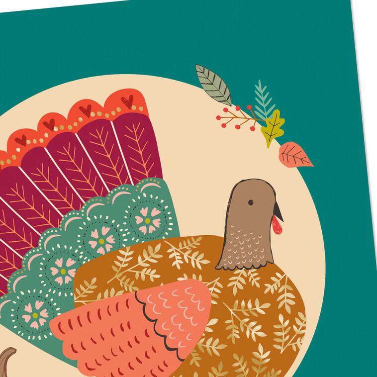 Retro Quilted Turkey Thanksgiving Cards Pack  image number 4