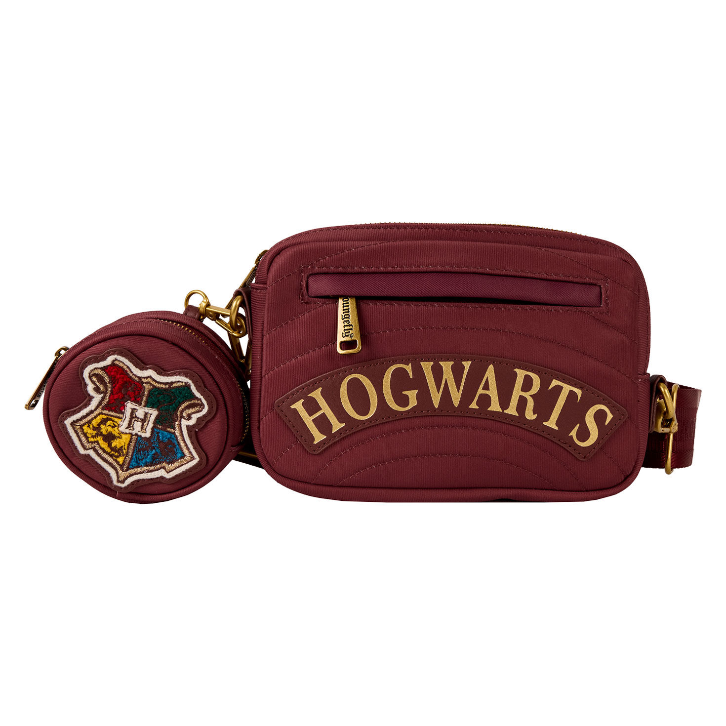 Loungefly Harry Potter Hogwarts Nylon Sling Bag With Coin