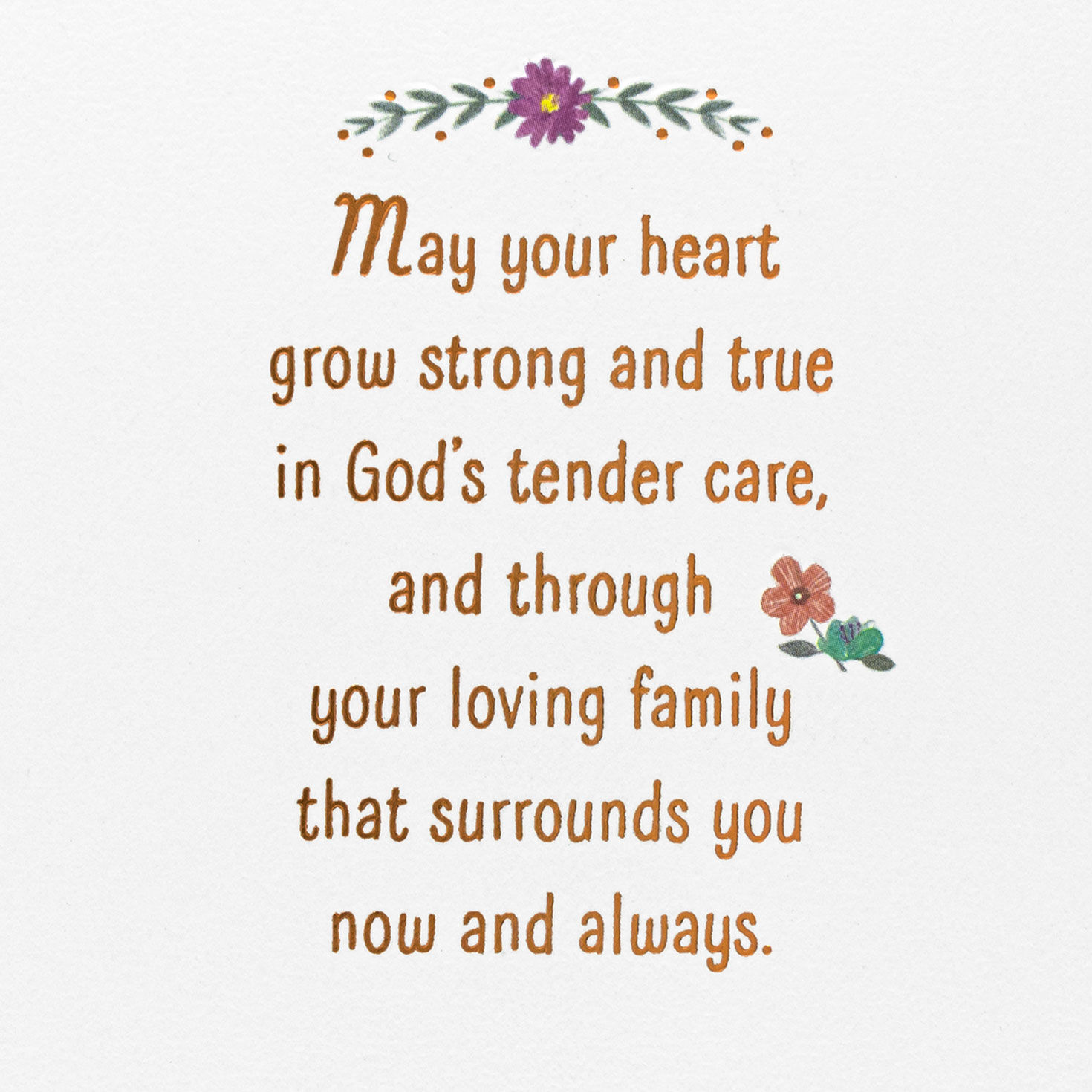 Church and Flowers Baptism Card for Granddaughter Sentiment image number 2