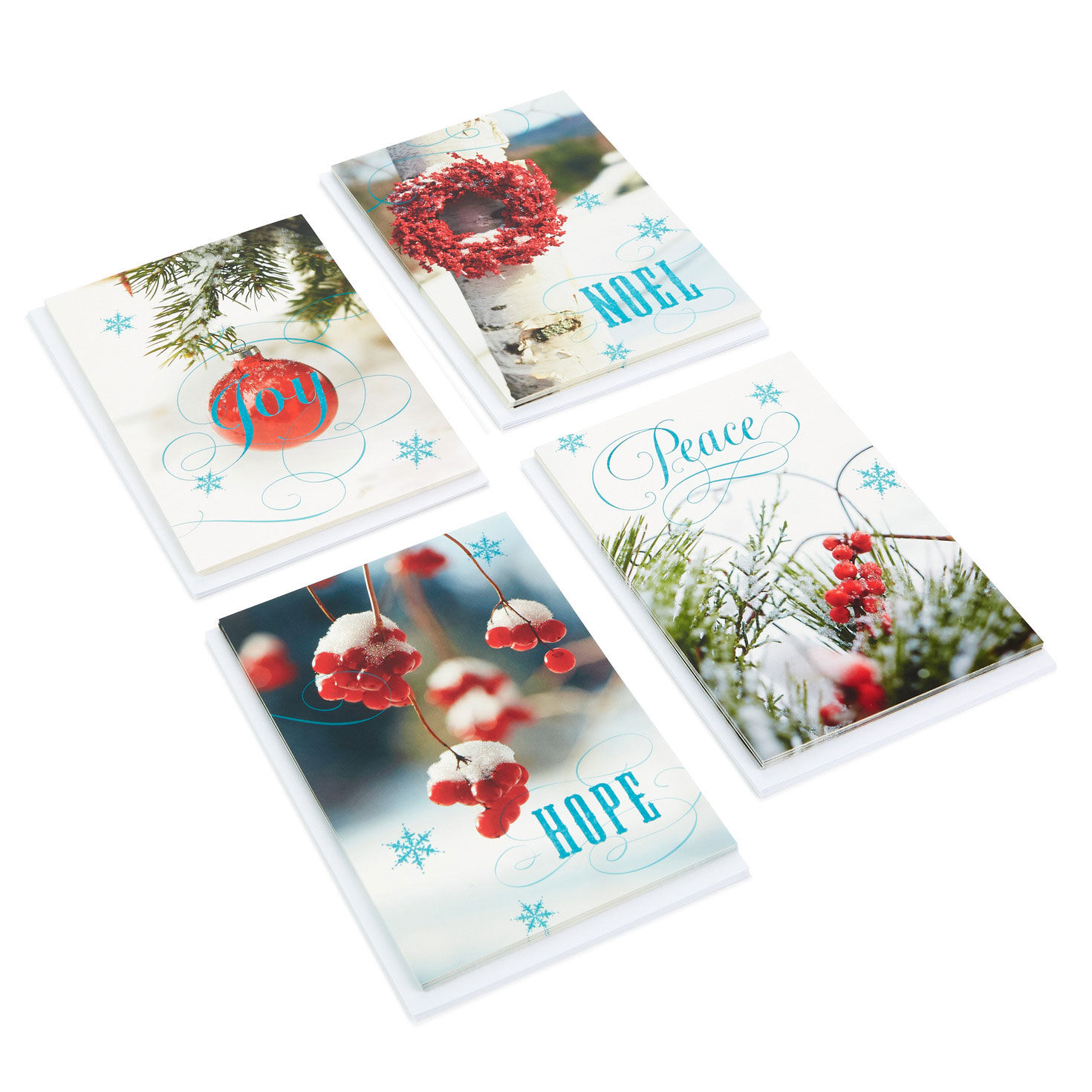 Winter Boughs and Berries Assorted Christmas Cards, Box of 24