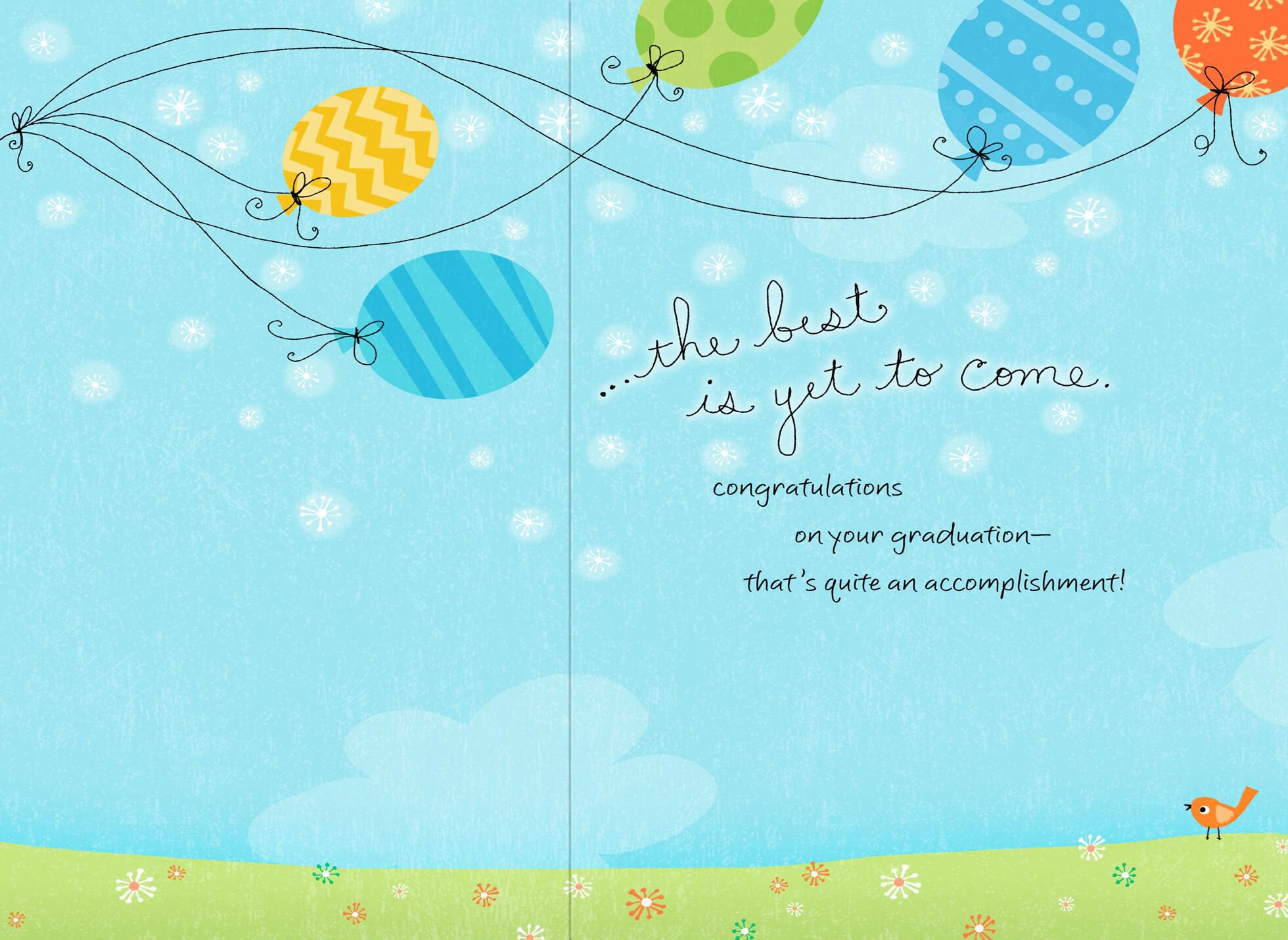 Dog and Balloons Graduation Congratulations Card