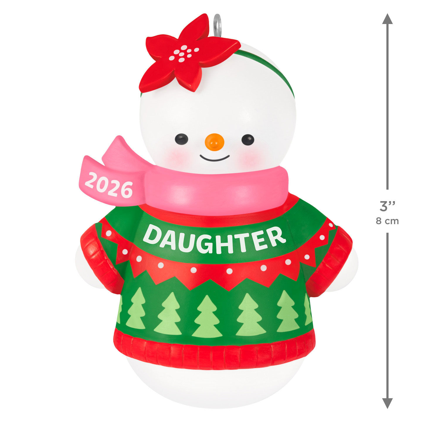 Daughter Snowman 2026 Keepsake Ornament measurement image number 3
