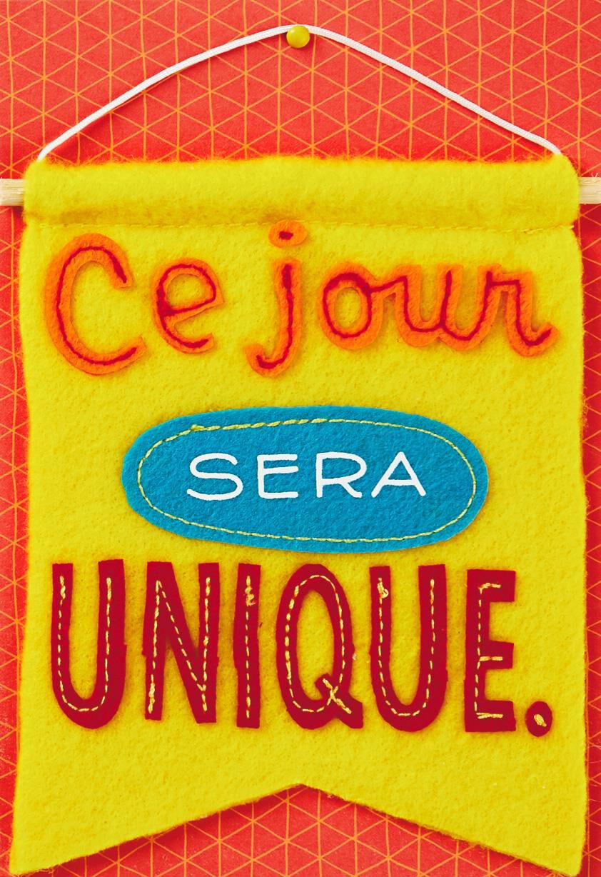 Awesome Day French-Language Blank Card with Removable Banner