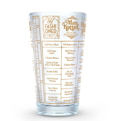Genuine Fred Good Measure Whiskey Cocktail Recipe Glass, 16 oz., 