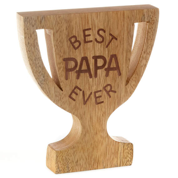 Best Papa Ever Trophy-Shaped Quote Sign, 5.3x6