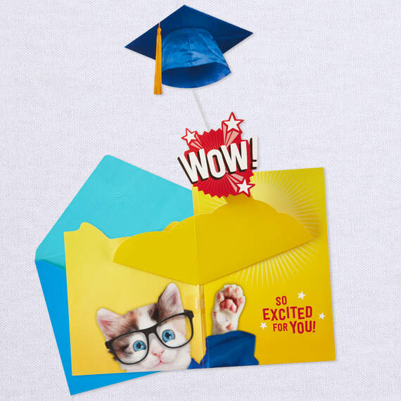 Excited Cat Musical Graduation Card, , large image number 5
