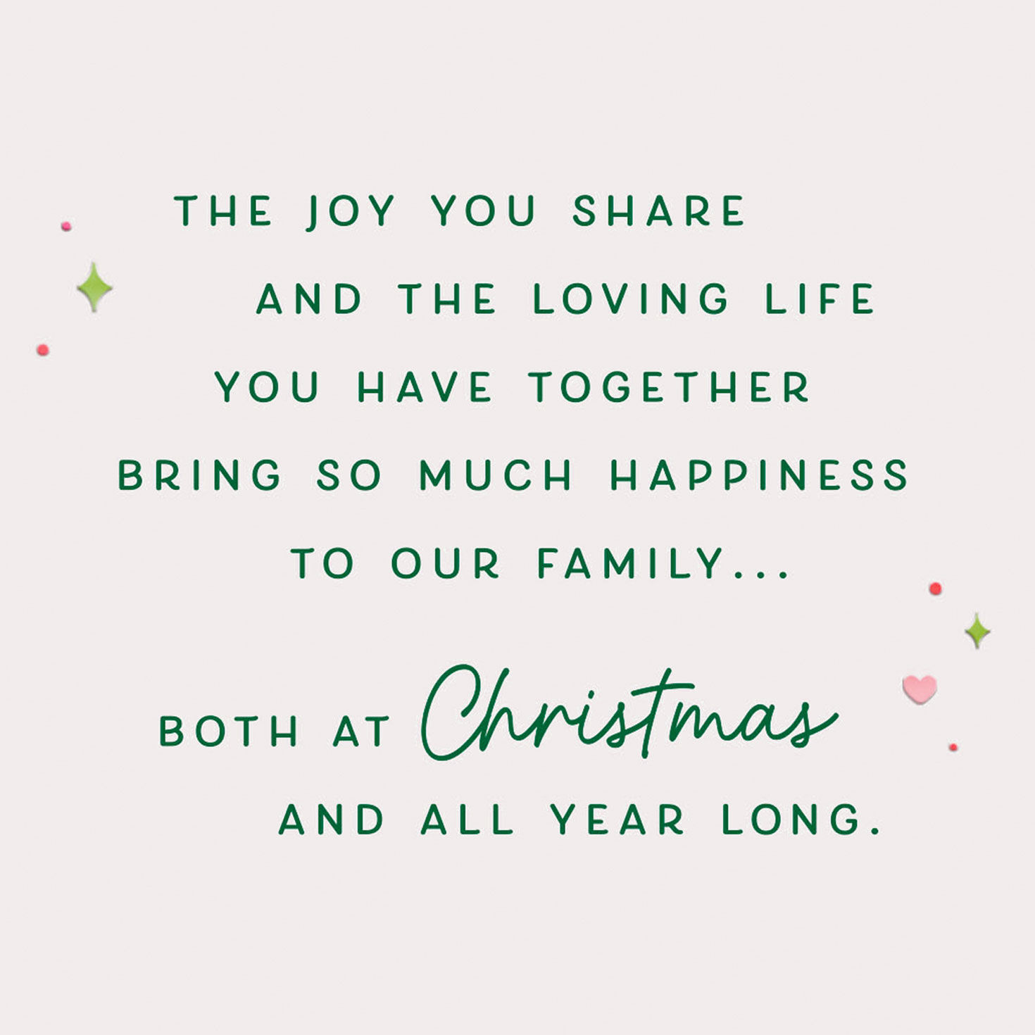 Bows on Daughter and Family Green Christmas Card Sentiment image number 2