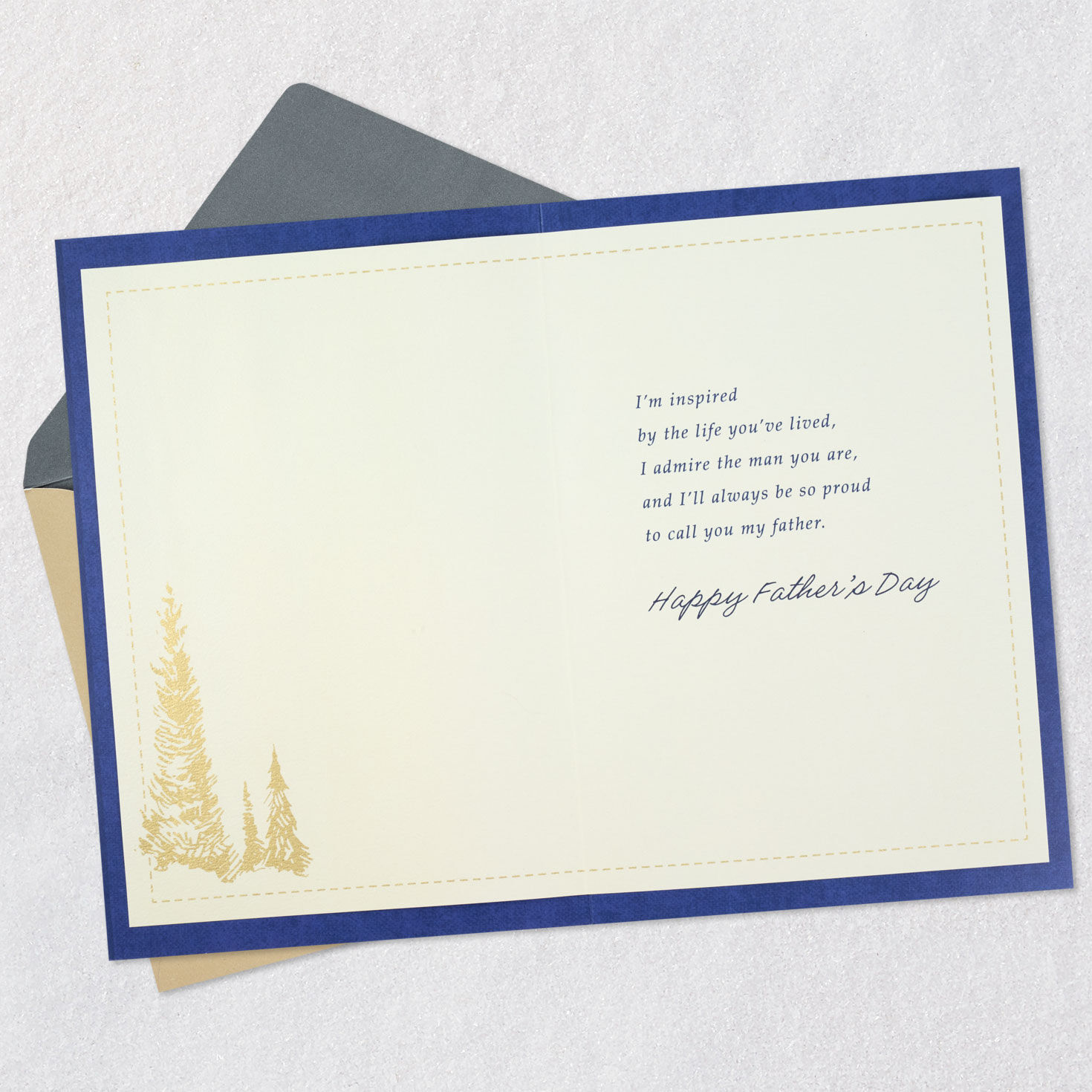 Stag Deer in Mountain Forest Dad Father's Day Card Open card with envelope image number 3