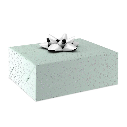 Sparkly Confetti on Mint Wrapping Paper, 17.5 sq. ft., 