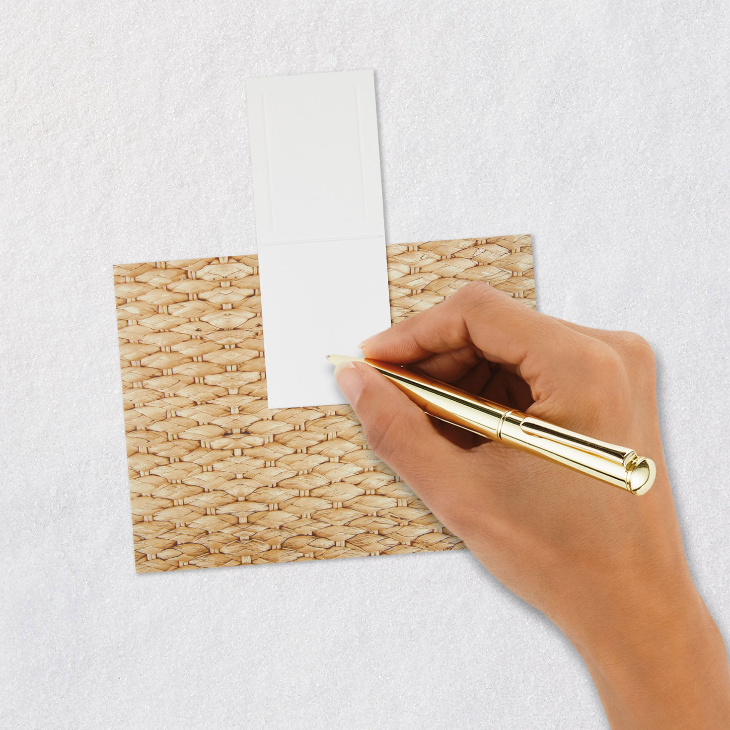 Build-a-Bouquet Woven Basket Pop-Up Paper Vase With Mini Card, Woven Basket, large image number 7