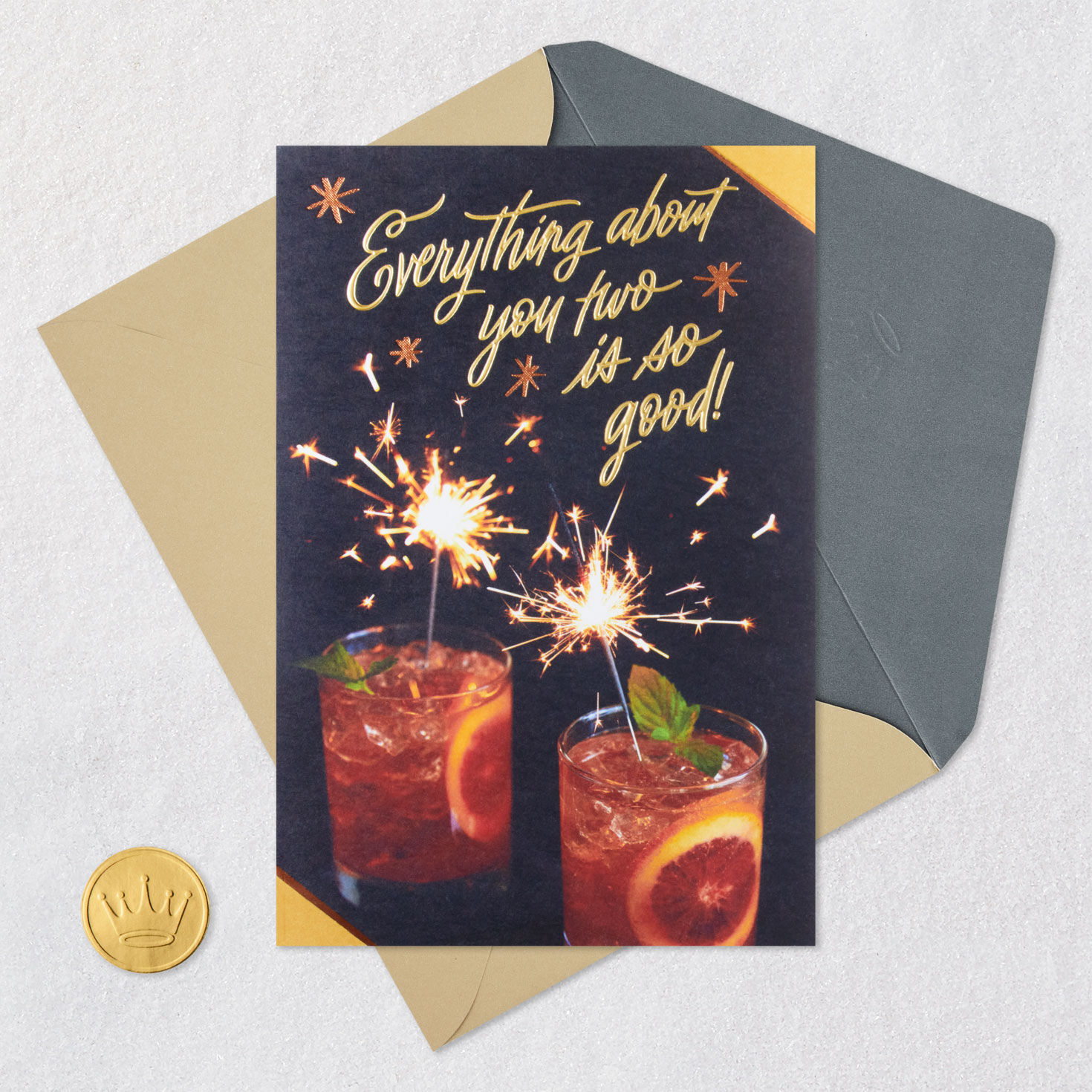 Pair of Cocktails with Sparklers Anniversary Card  image number 5