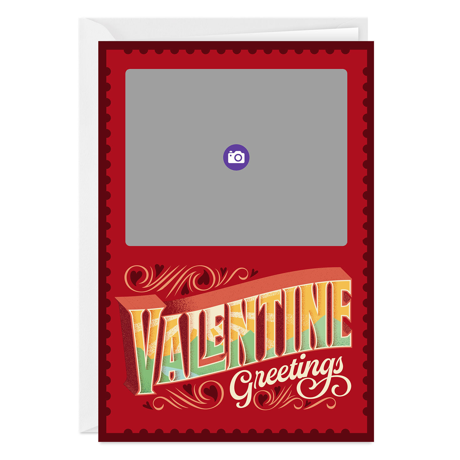 Vintage Postage Stamp Custom Valentine's Day Card, , large image number 3