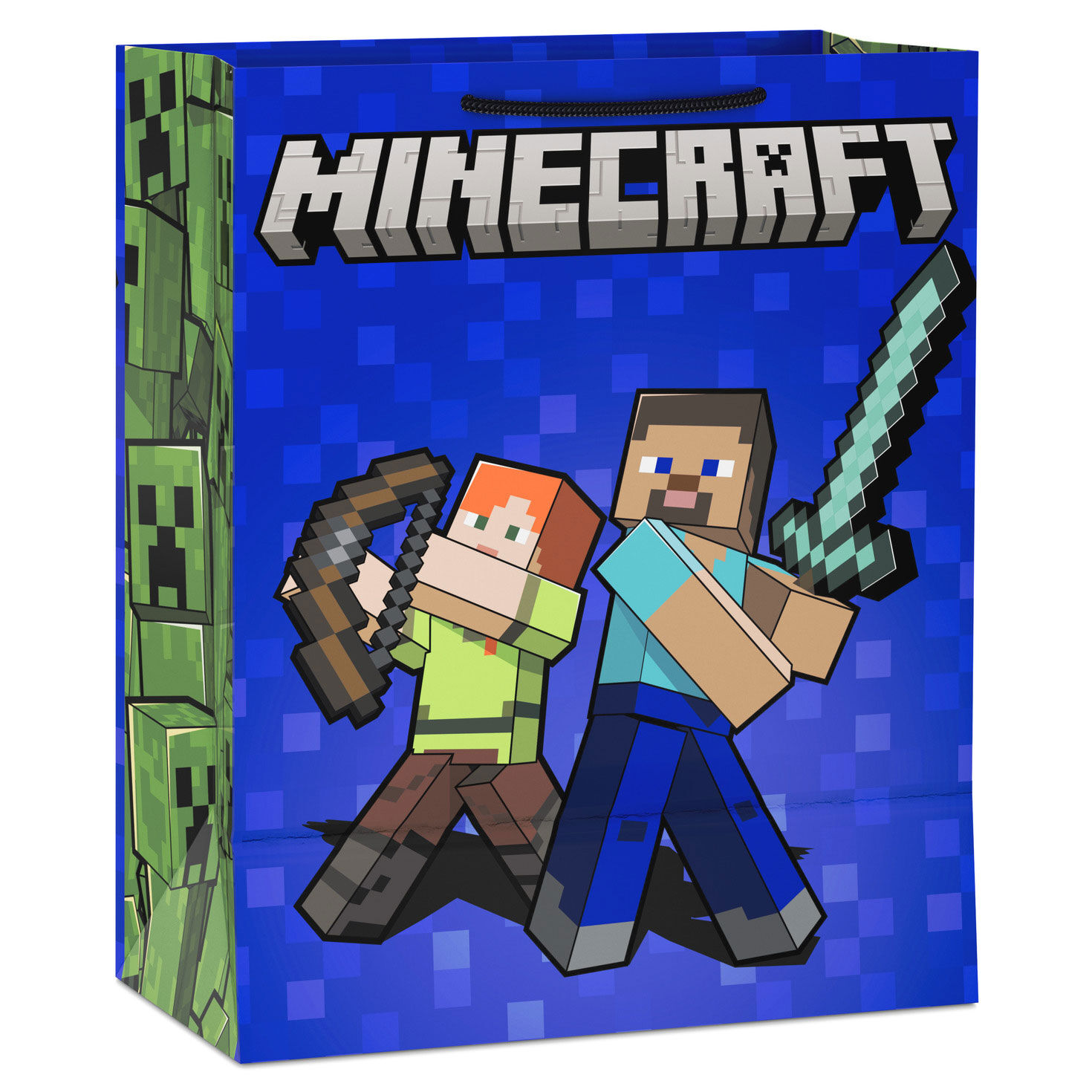 Minecraft Alex and Steve With Weapons on Blue Back image number 6