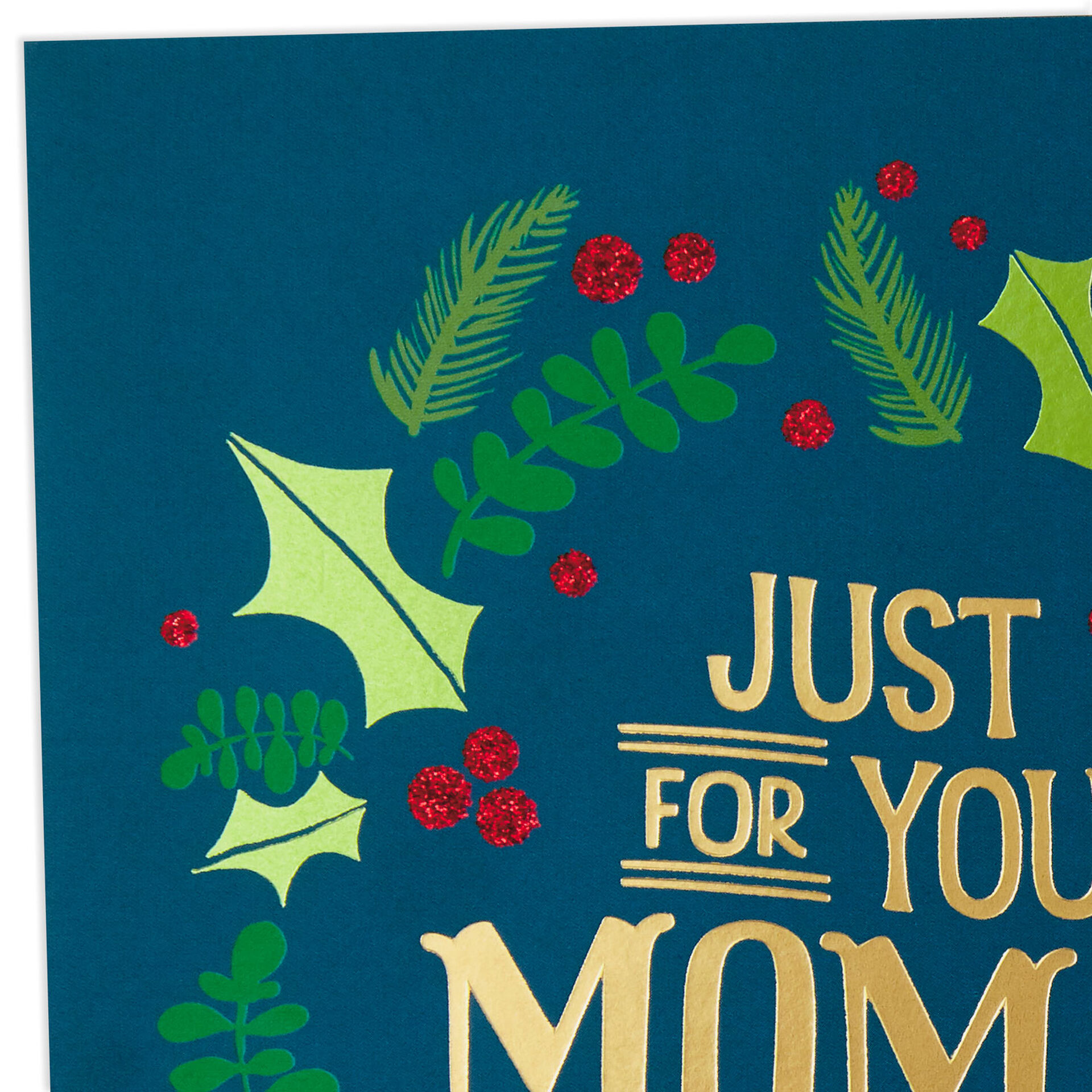 Holly Wreath Christmas Card for Mom and Dad From Both of Us - Greeting