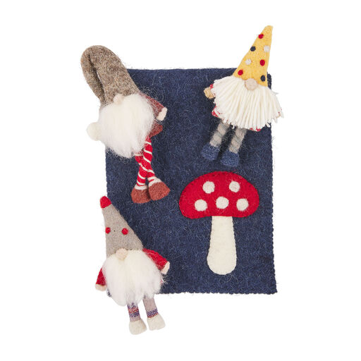 Mud Pie Wool Gnome Finger Puppets With Pocket, 