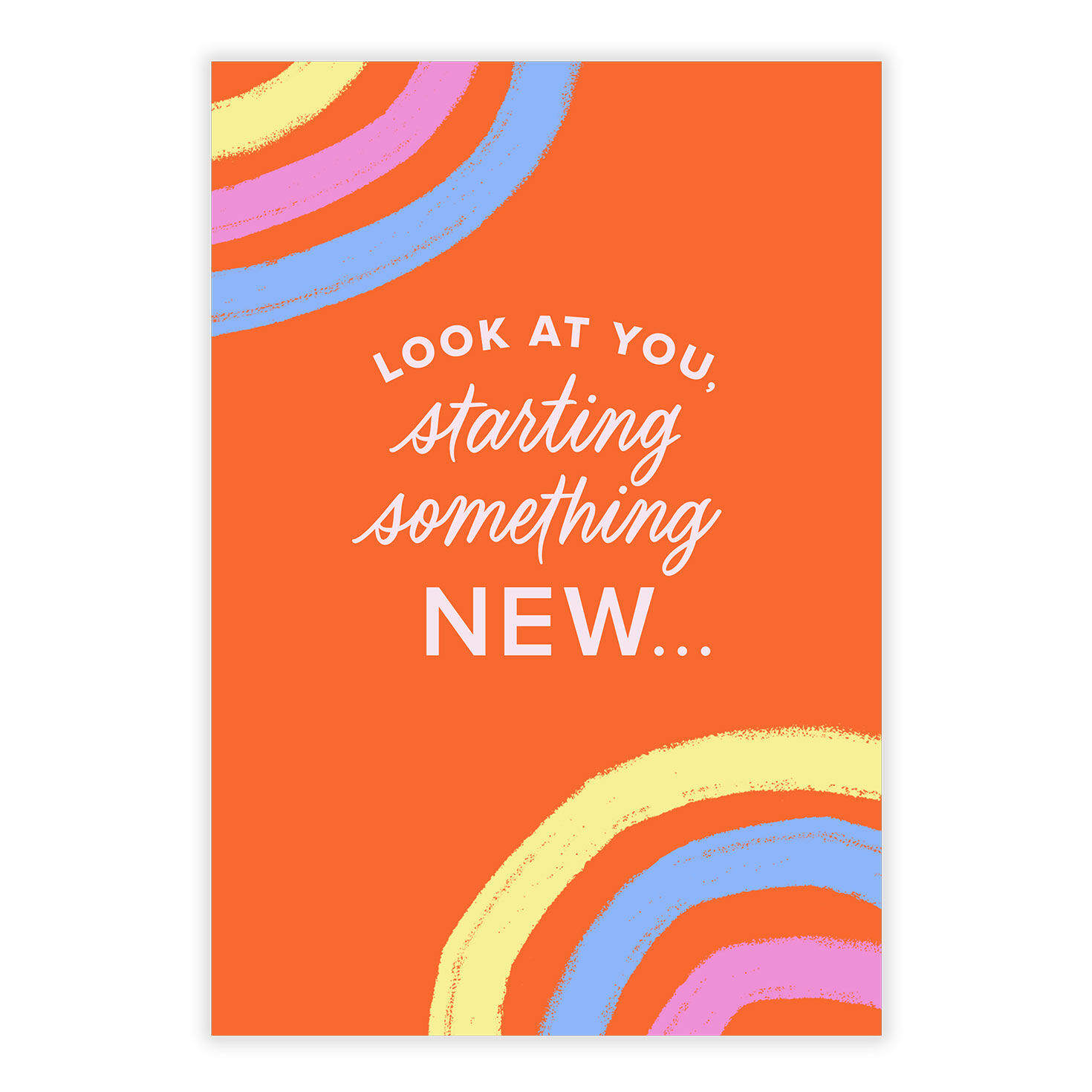 Circles on Orange Personalized Congrats Card front image number 2