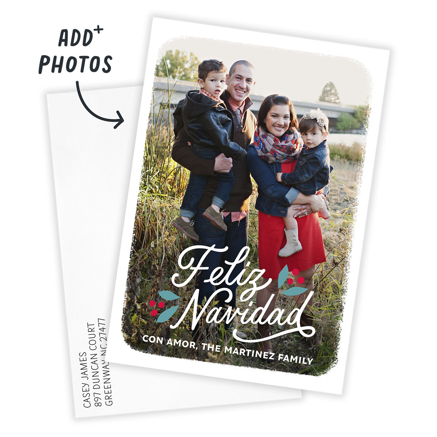 Feliz Navidad White Frame Flat Christmas Photo Card, , large image number 3