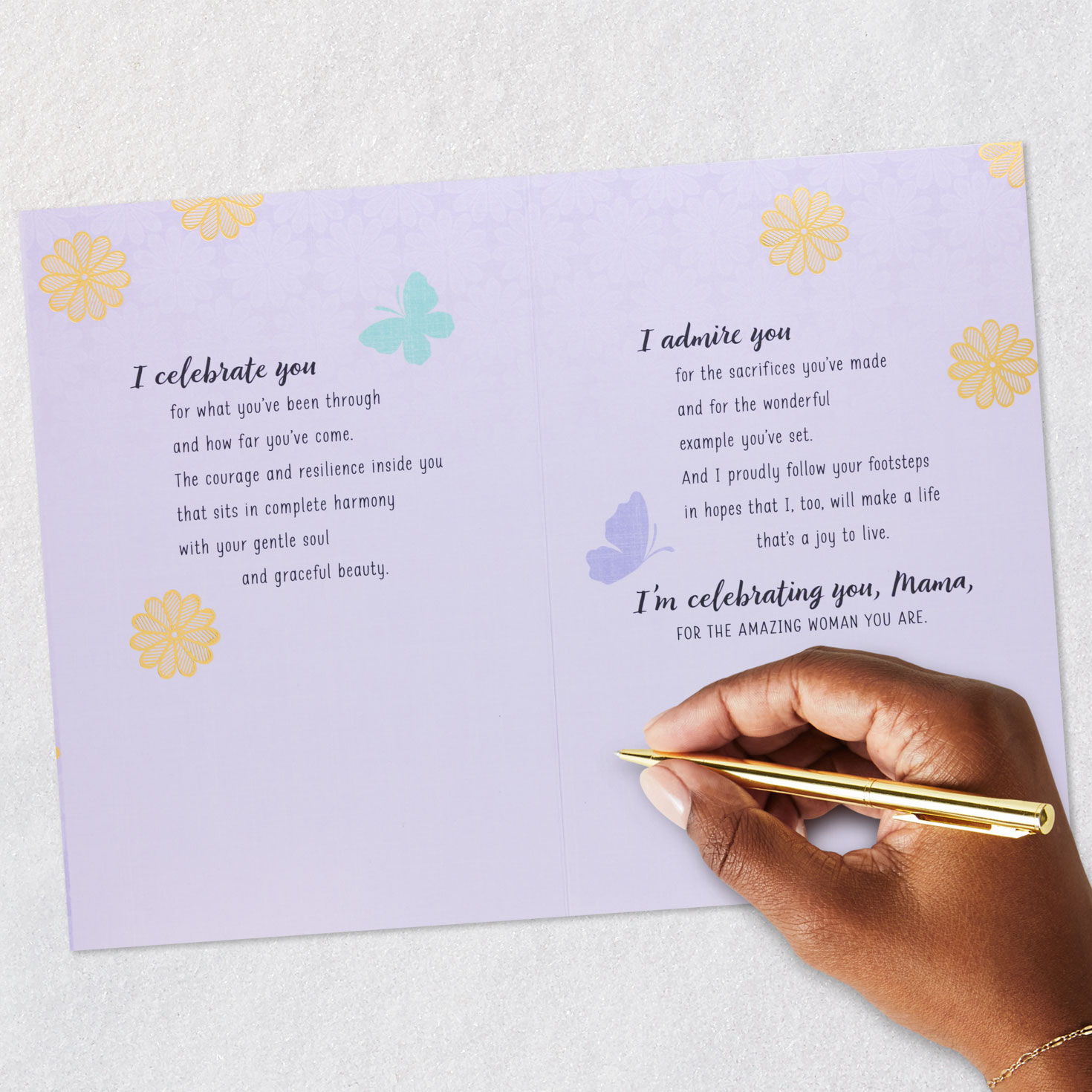 Floral Butterfly Mama Mother's Day Card Signing card image number 7