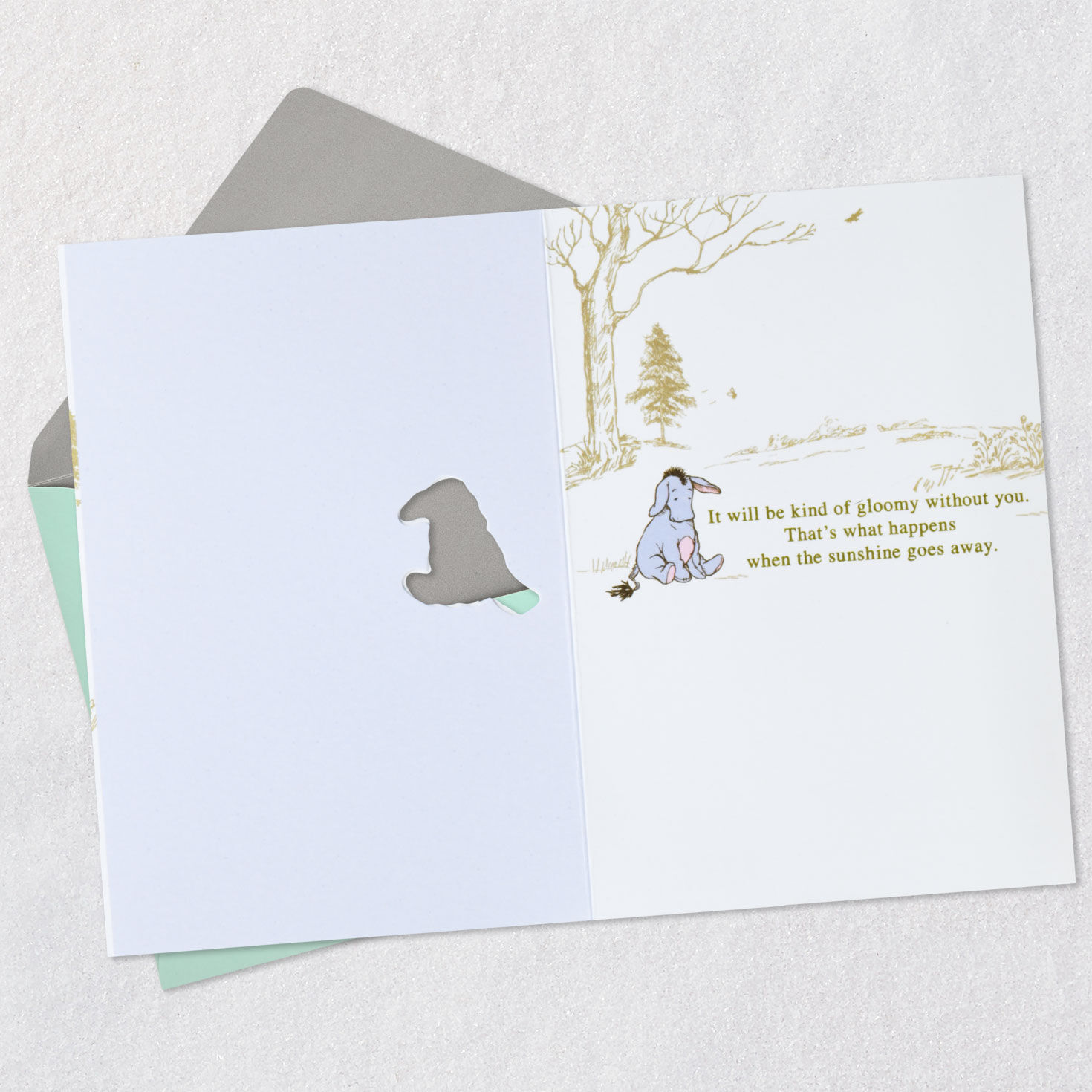 Winnie the Pooh Characters Goodbye Card Open card with envelope image number 3