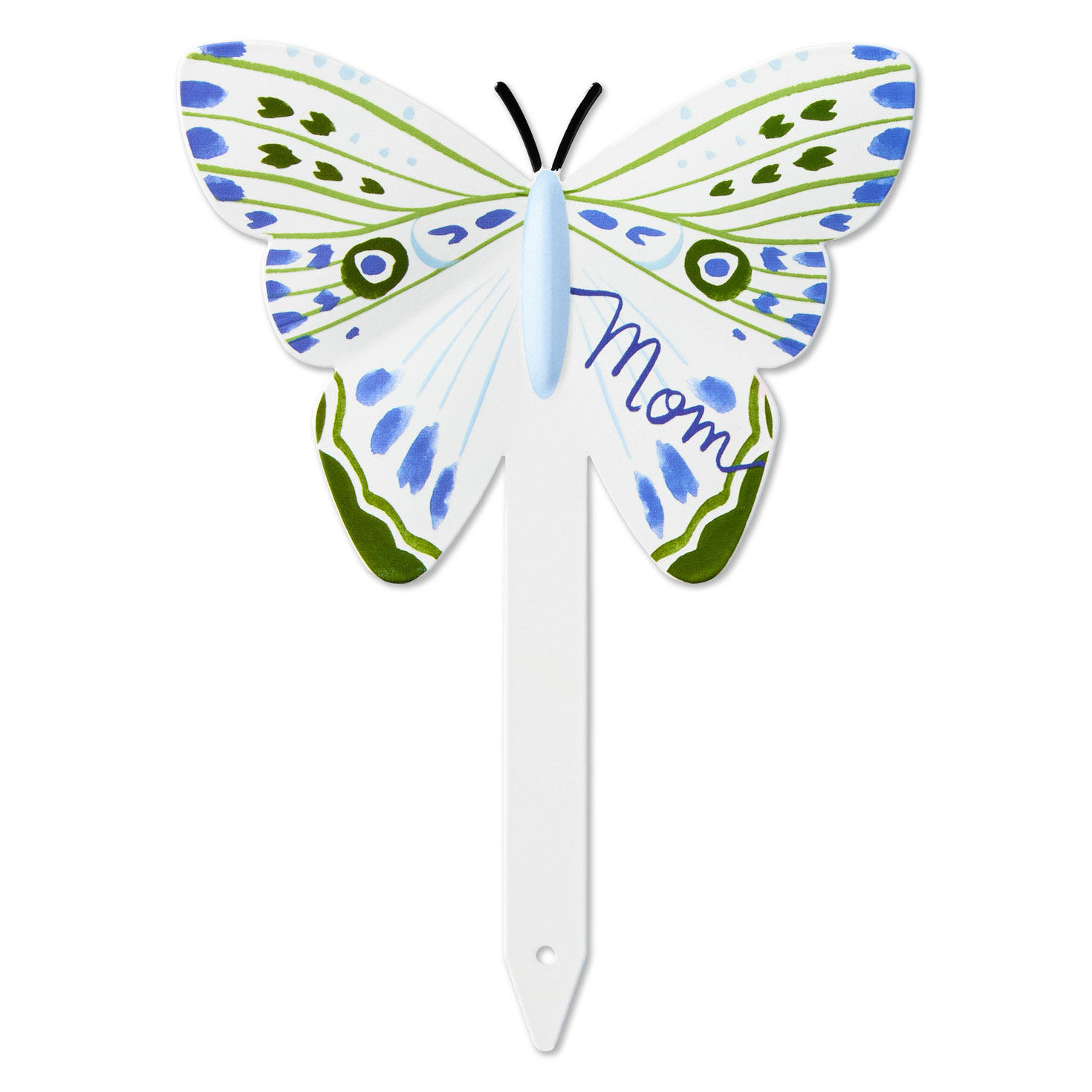 Mom Blue and Green Butterfly Garden Stake, 6.5"