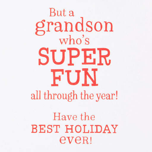 A Grandson Who's Super Fun Christmas Card, 