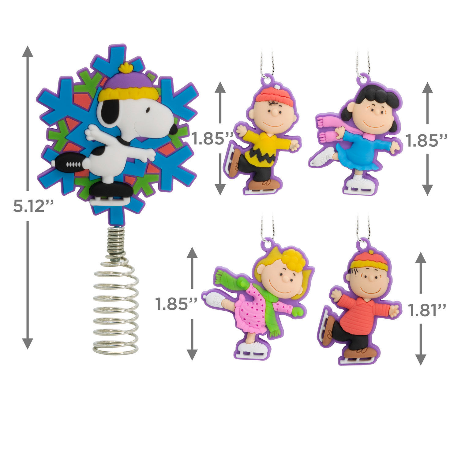 Mini Peanuts® Hallmark Tree Topper and Ornaments, Set of 5 for only USD 16.49 | Hallmark