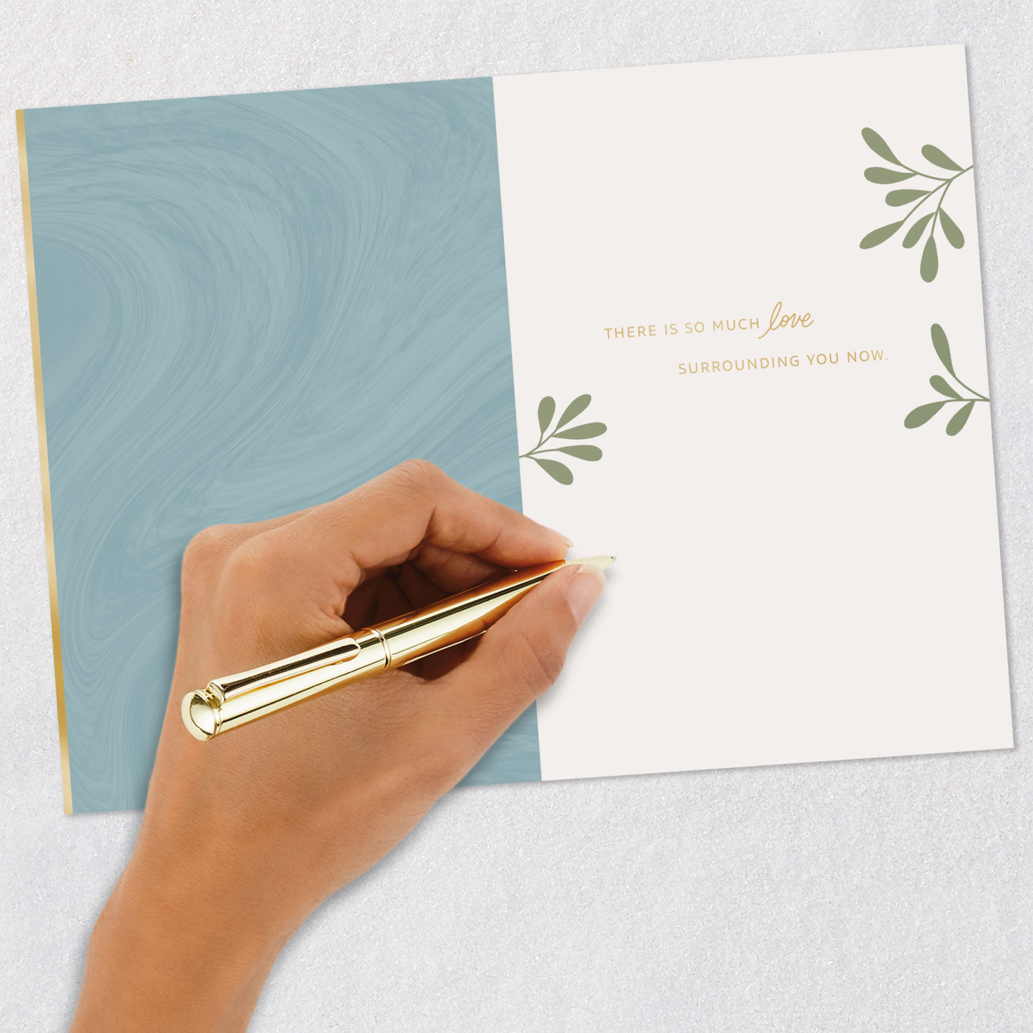 Green Foliage Support Card Signing card image number 6