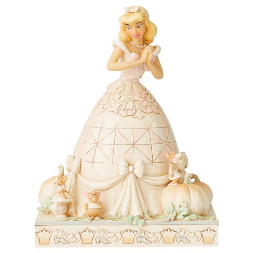 Jim Shore Cinderella and Mice White Woodland Figurine, 8", 