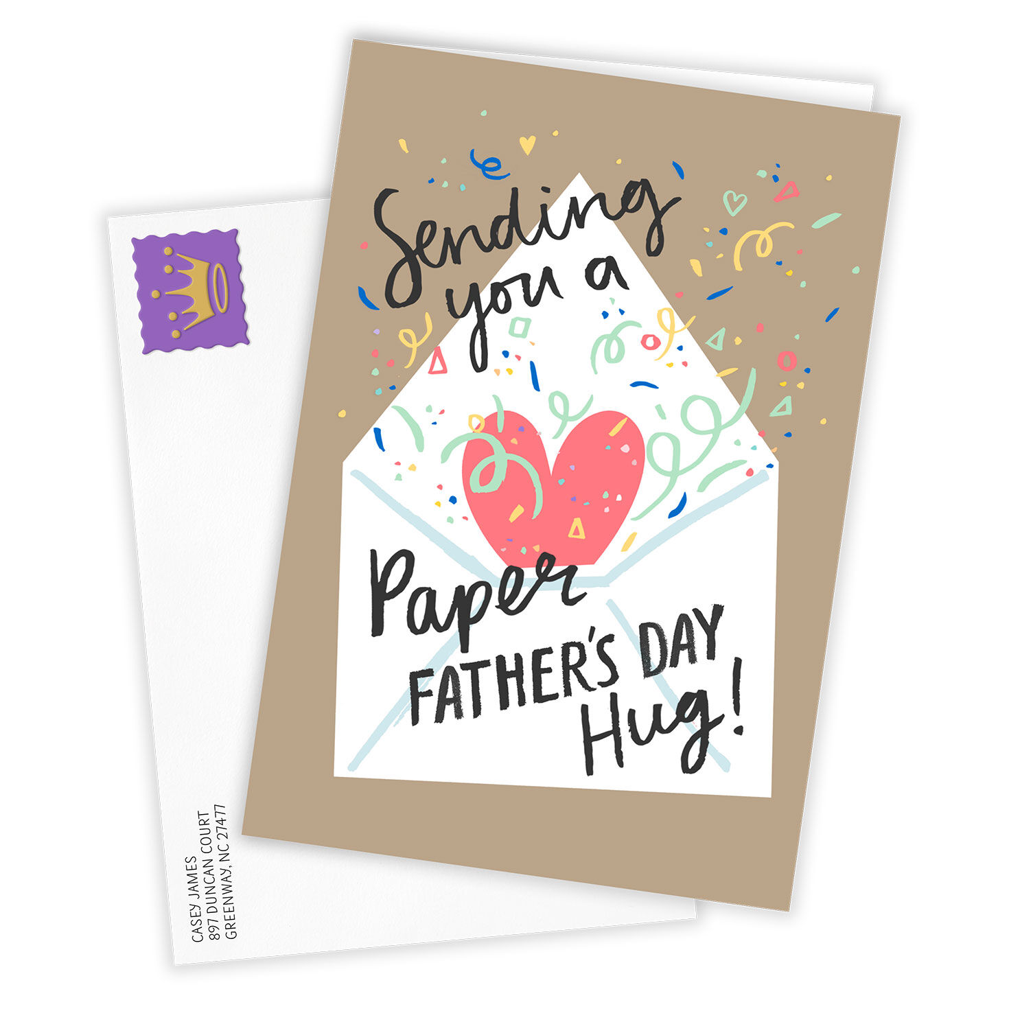 Paper Hug Personalized Father's Day Card Card Front with Envelope image number 2